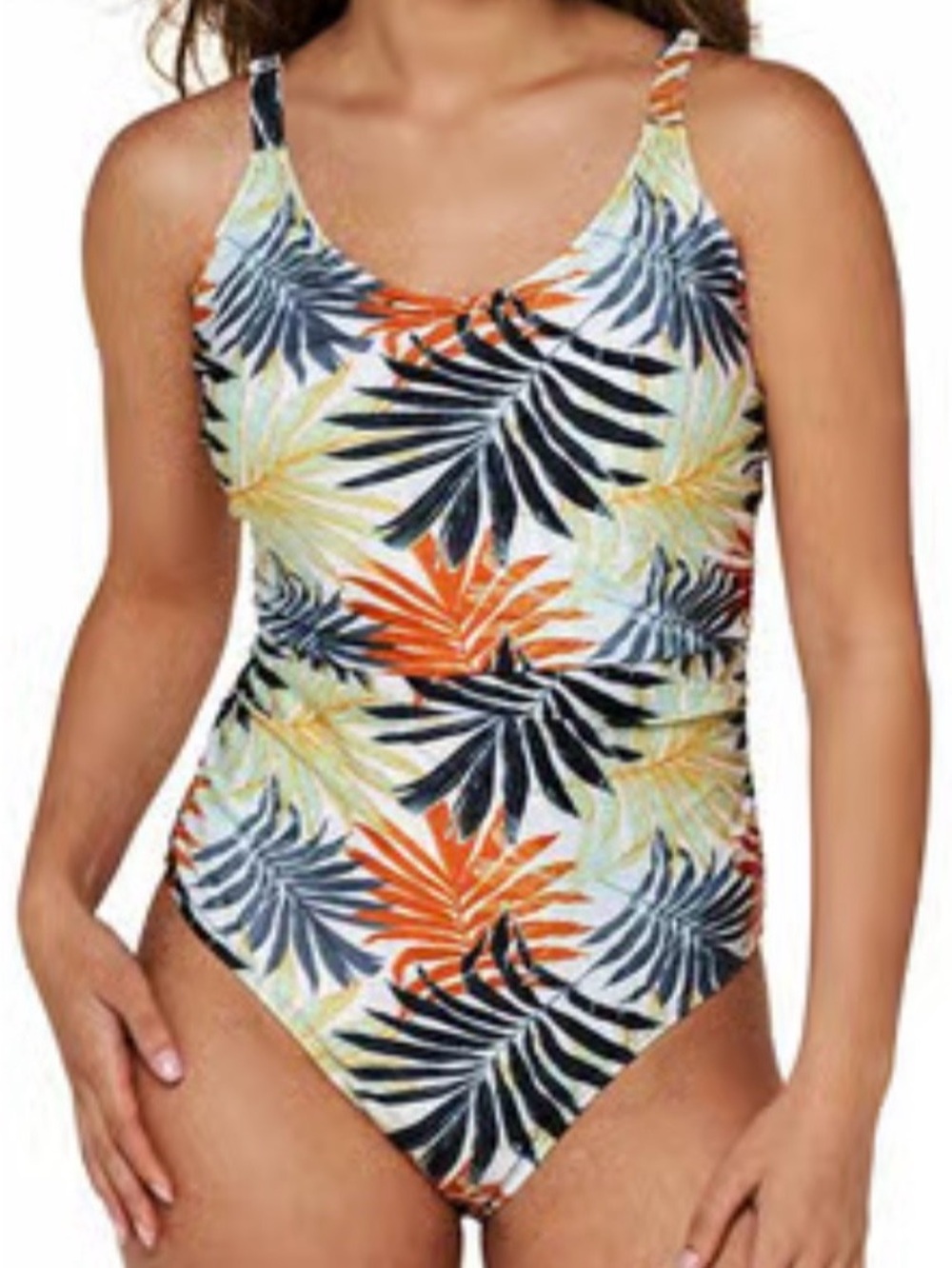 Nicole Miller Tropical Leaf One-Piece Swimsuit